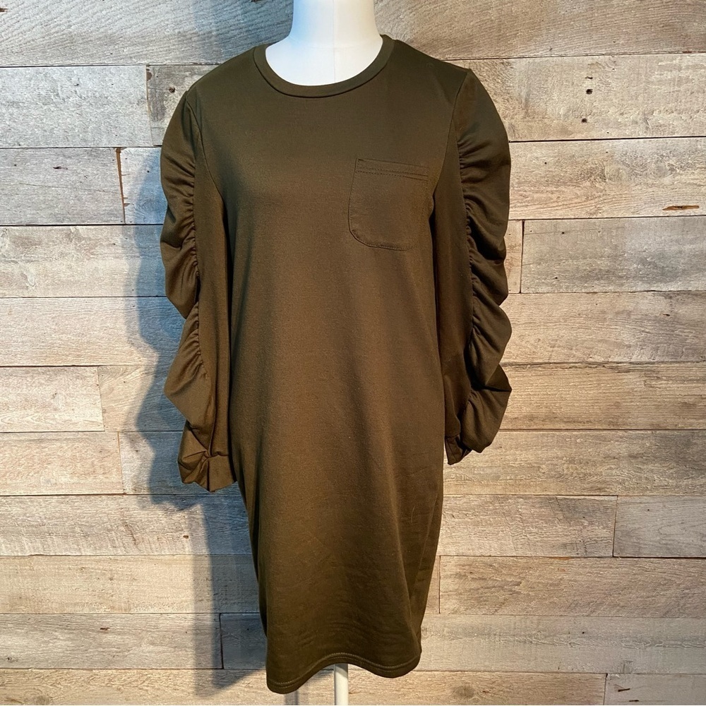 🛍️3/$30 Gracie + Olive women's olive green pullover long-sleeved dress small